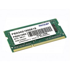 Оперативная память SO-DIMM DDR3 Patriot PC3-12800, 1600 МГц, 4 Гб